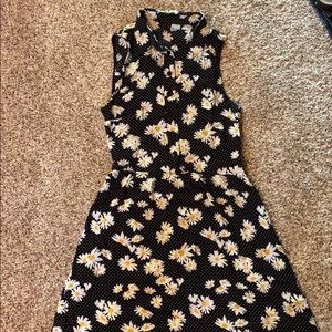 H&M Sunflower Print Dress with Back Cut Outs